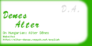 denes alter business card